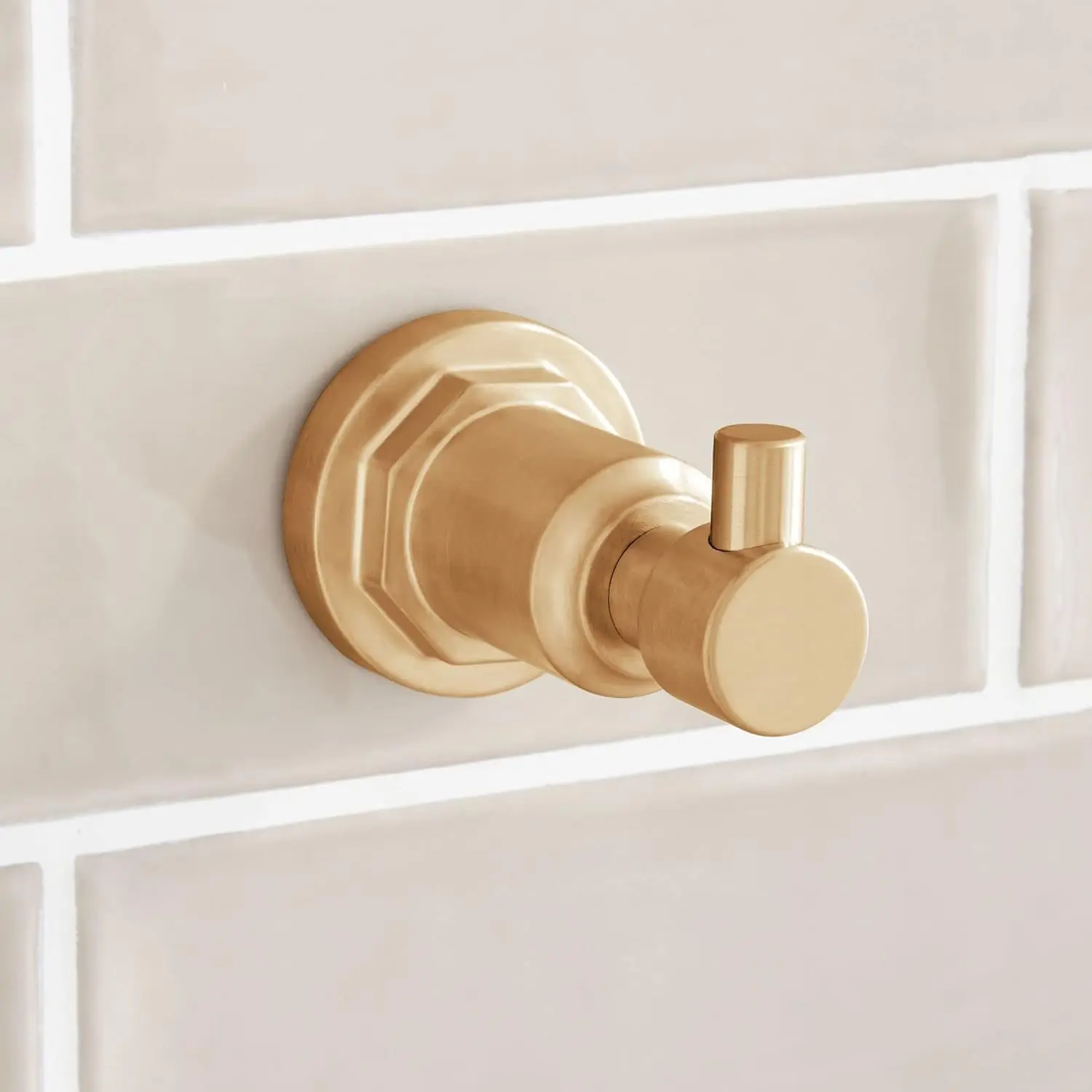 

Modern Brushed Gold Single Robe Hook Organize Your Space Bathroom Accessory