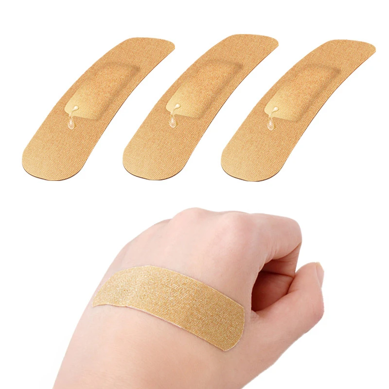 Impermeável adesivo Woundplast emplastros, band-aid, tiras de primeiros socorros, ferida vestir remendo, respirável, 100pcs por conjunto