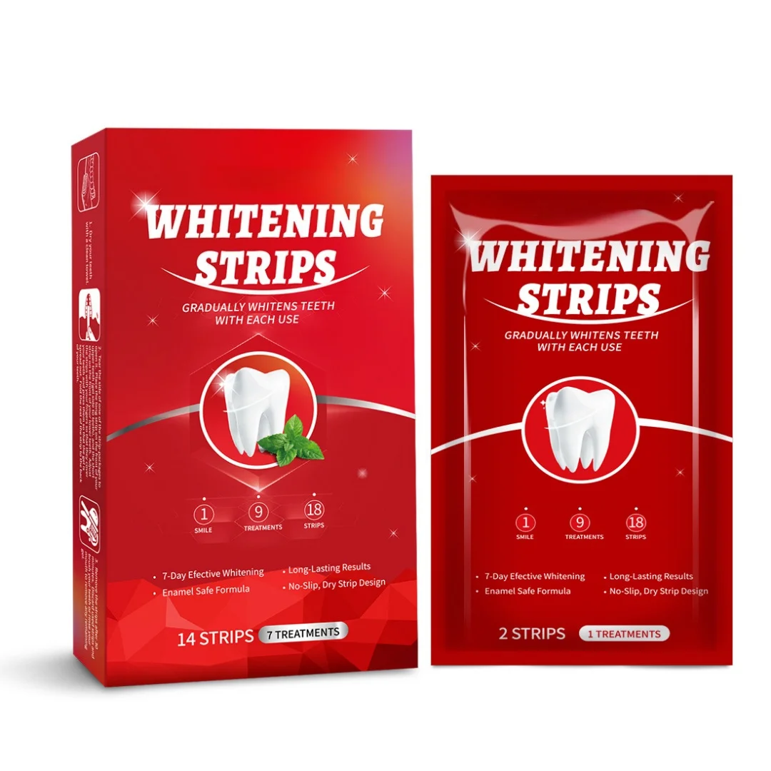 7pairs/box Teeth Whitening Strips Plaque Stains Fresh Breath Effective Home Use Tooth Whitening Kit Oral Hygiene Care Product