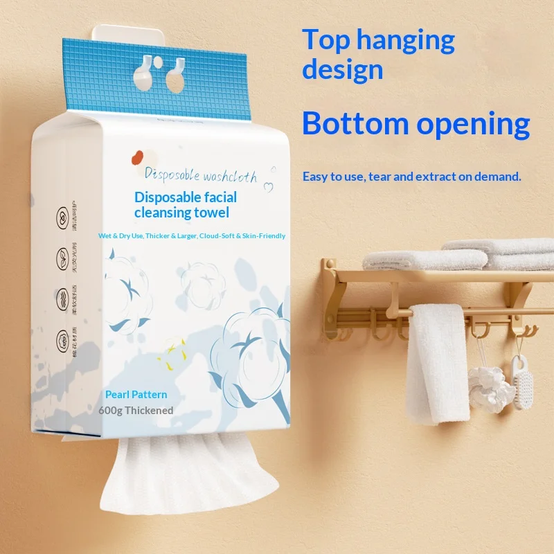 Disposable Face Wash Towel, Wall-Mounted, Thickened, Home Use, Cleansing Towel, Face Wipe, Hanging Cotton Soft Towel