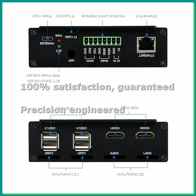 

Мини-компьютер на базе Compute Module 4 PoE (тип B) с металлическим корпусом и охлаждающим вентилятором, плата ввода-вывода CM4 PoE, вилка стандарта ЕС - PZZW