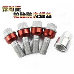 4+1 Wheel Anti-theft Screws Bolts with Key for Porsche Cayenne Carrera 911 Panamera Cayman Macan M14x1.5 Hex 19mm