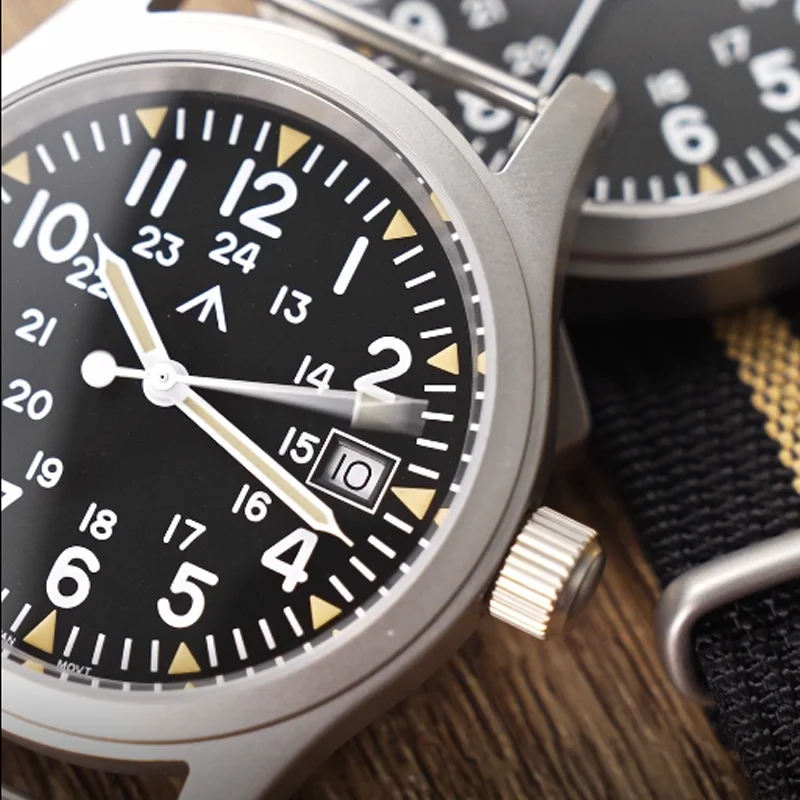 นาฬิกากลางแจ้ง Militado ML05 ขนาด 38 มม. กันน้ำลึก 100 เมตร เรืองแสงสูง กลไก Ronda 515 กระจกแซฟไฟร์ นาฬิกาข้อมือแบบทหาร