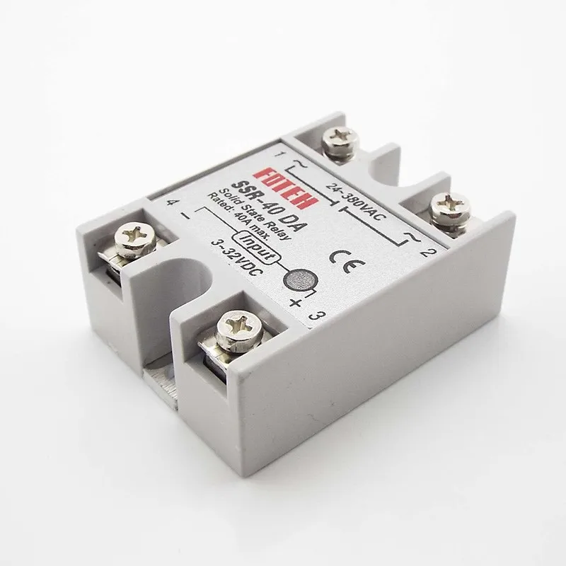 SSR-40DA 40A Solid State Relay Module 4-32V Input DC 24V 380V AC Output Power Supply Relays A1