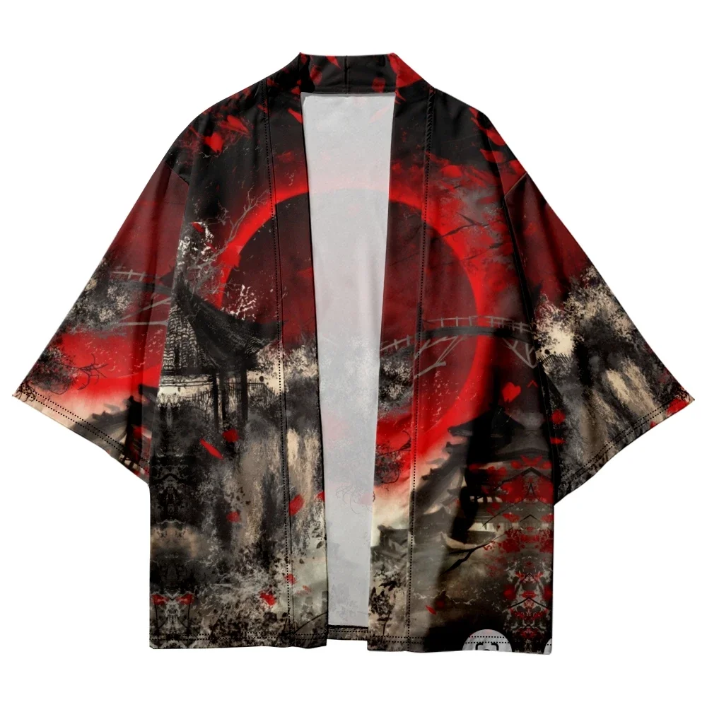 

Plus Size 6XL 5XL 4XL Japanese Retro Print Haori Cardigan Women Men Cosplay Yukata Clothing Harajuku Kimono