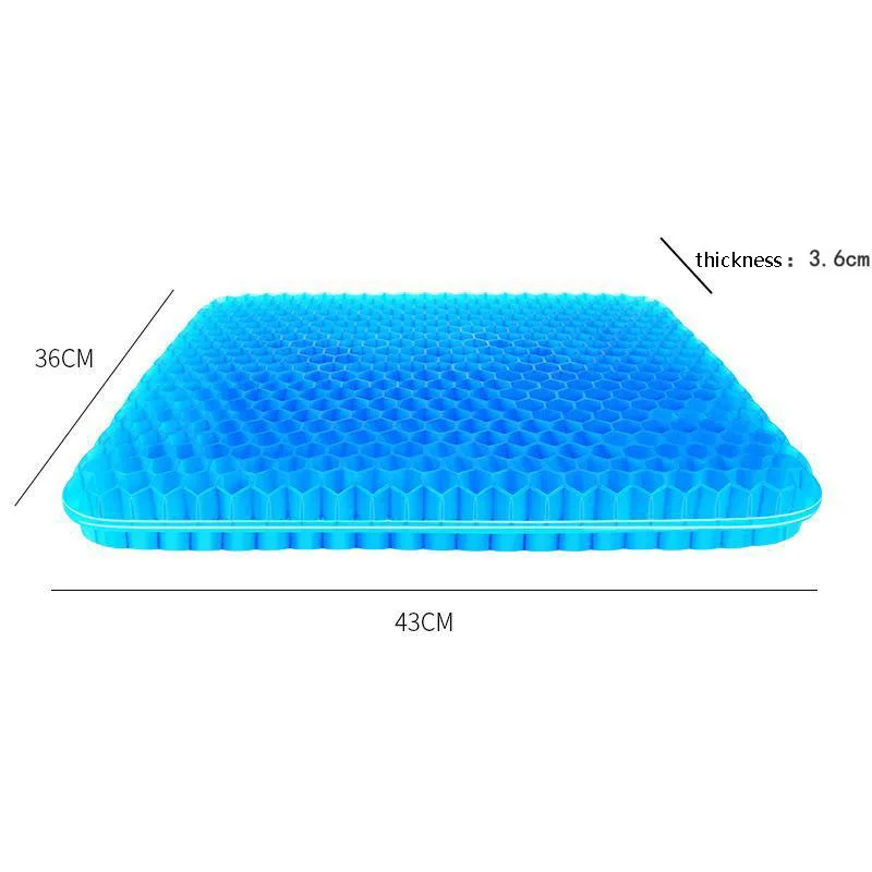 

40*35*3,5 см гелевая охлаждающая удобная подушка с лицом в виде сот, дышащая, легко чистящаяся, нескользящая крышка для домашнего офиса, автомобиля