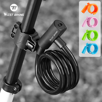 WEST BIKING Bicycle Lock Universal Anti-Theft Bicycle Cable Lock Security Chain Lock with 2 Key for Scooter E-Bike Accessories