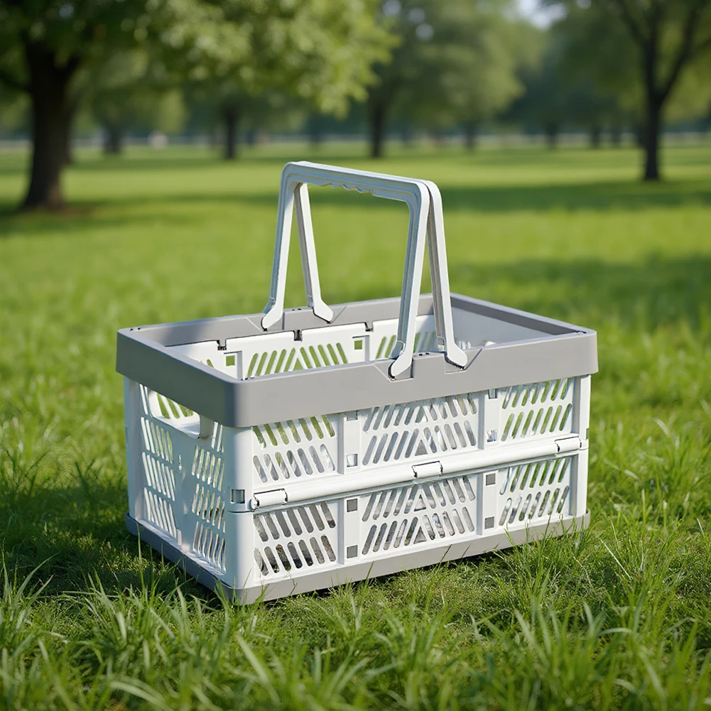 Plastic Storage Crate with Handles Handle Crate Stackable Storage Baskets for Home Organization Picnic and Shopping