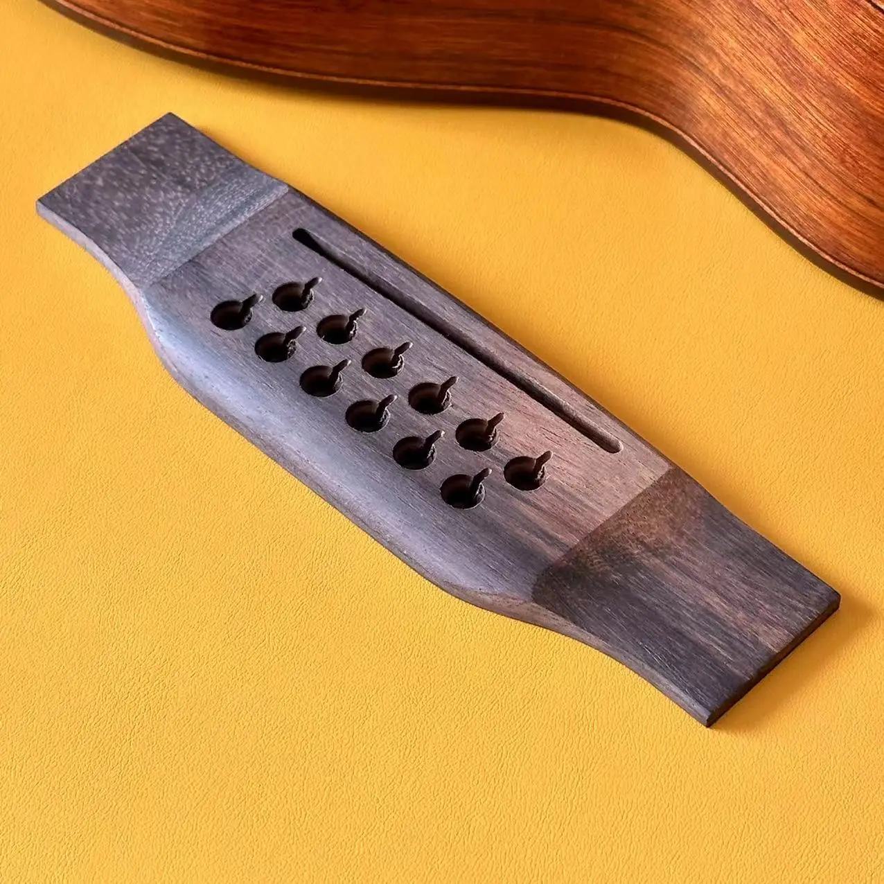 Acoustic Guitar Rosewood Bridge Set with Pins Nut & Saddle Upper Lower String Pillows for Folk/Classical/Uku Guitar Accessories
