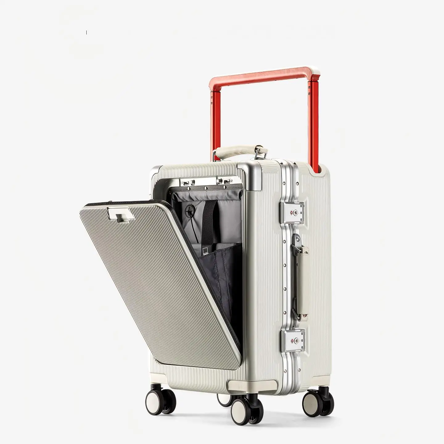

Wide Handlebar Rolling Luggage Front Opening Multi-Functional Women 20-Inch Small Lightweight Boarding Box 24-Inch Men Suitcase