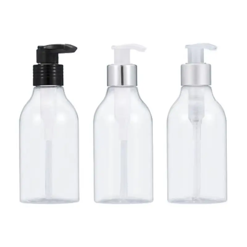 

20Pcs Lotion Bottle 200ML Empty Plastic Transparent Round Shoulder PET Pump Portable Cosmetic Refillable Packaging Containers