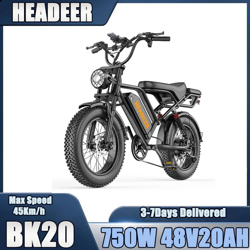Image of E-Bike mit Leistungsstarkem Motor, 48V20AH Akku mit Großer Reichweite, Doppelte Scheibenbremsen, 20-Zoll-Fatbike, Langstrecken-Stadtfahrrad, Elektrofahrrad für Touren im Freien