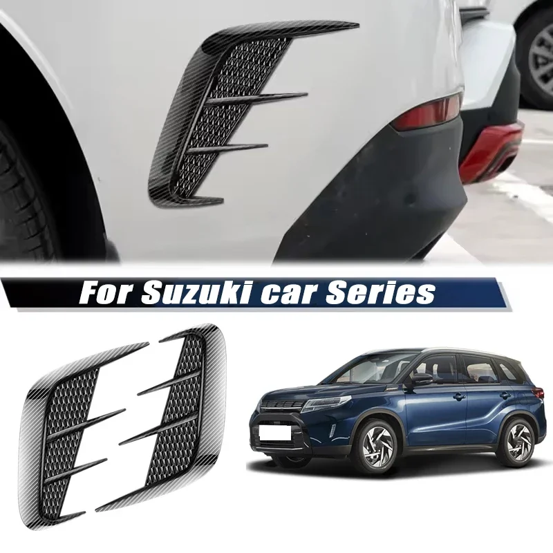 Carbon Fiber Car Fender Trim Car Sticker Shark Gills Simulation Side Intake Body Sticker Accessories For Suzuki Car Series