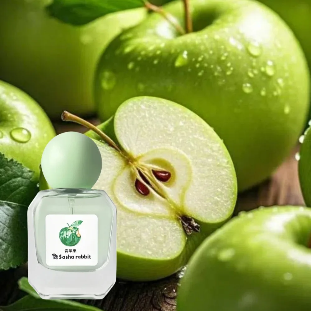 Perfume Green Apple 30ml, Ideal para Viajes, Larga Duración, Fragancia Ligera, Unisex, Fresco y Natural, Perfecto para Vacaciones en la Playa, Viajes de Verano