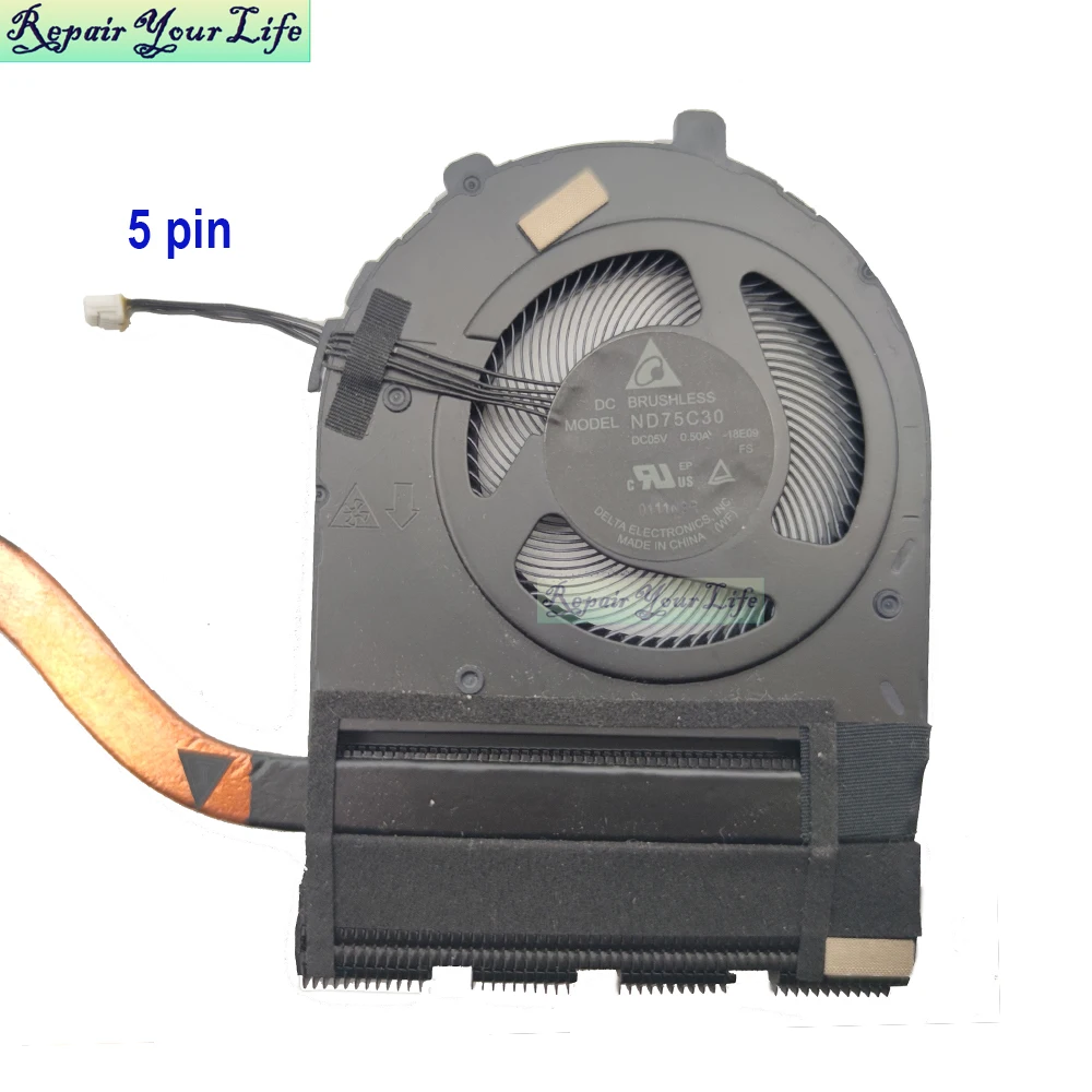 Ventilador do dissipador de calor da cpu 02dl825 para lenovo thinkpad e490 20n8 20n9 e590 20nb 20nc ventiladores do radiador do refrigerador do notebook 02dl824 ND75C30-18E09