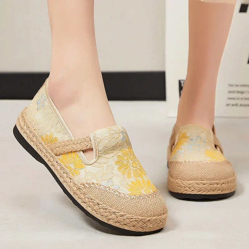 

Spring 2025 women's shoes, new antique style shoes, ethnic style Hanfu women's shoes, single foot breathable loafers