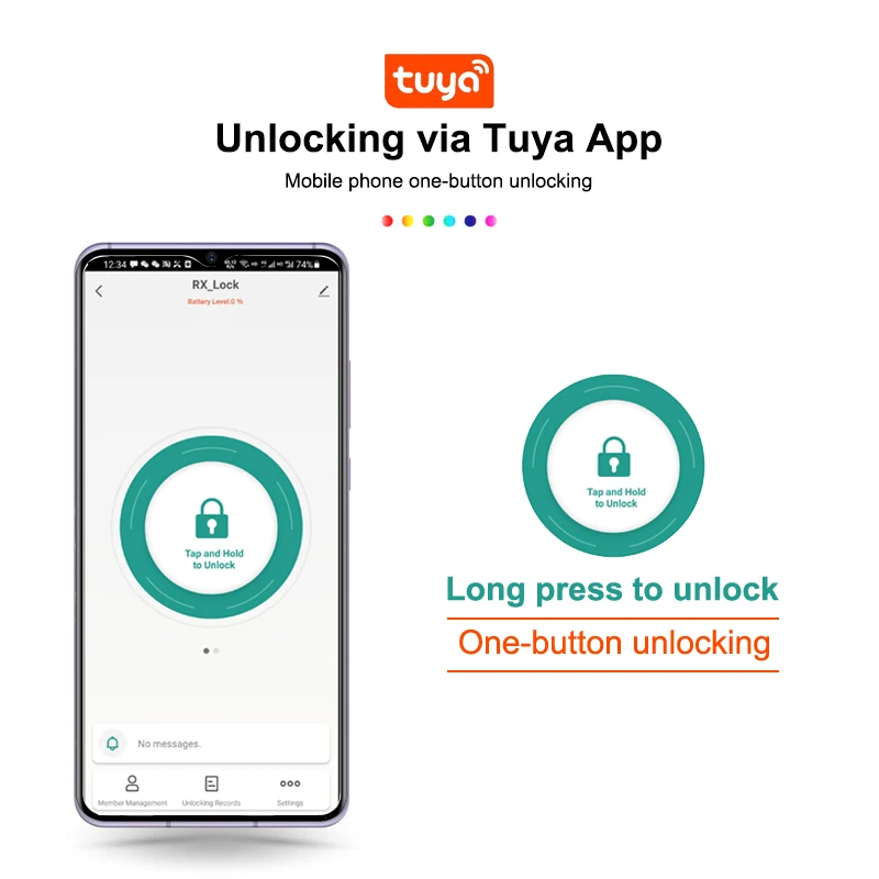 Tuya Wifi Digital Electronic Smart Door Lock With Biometric Fingerprint , Smart Card , Password , USB Emergency chagre