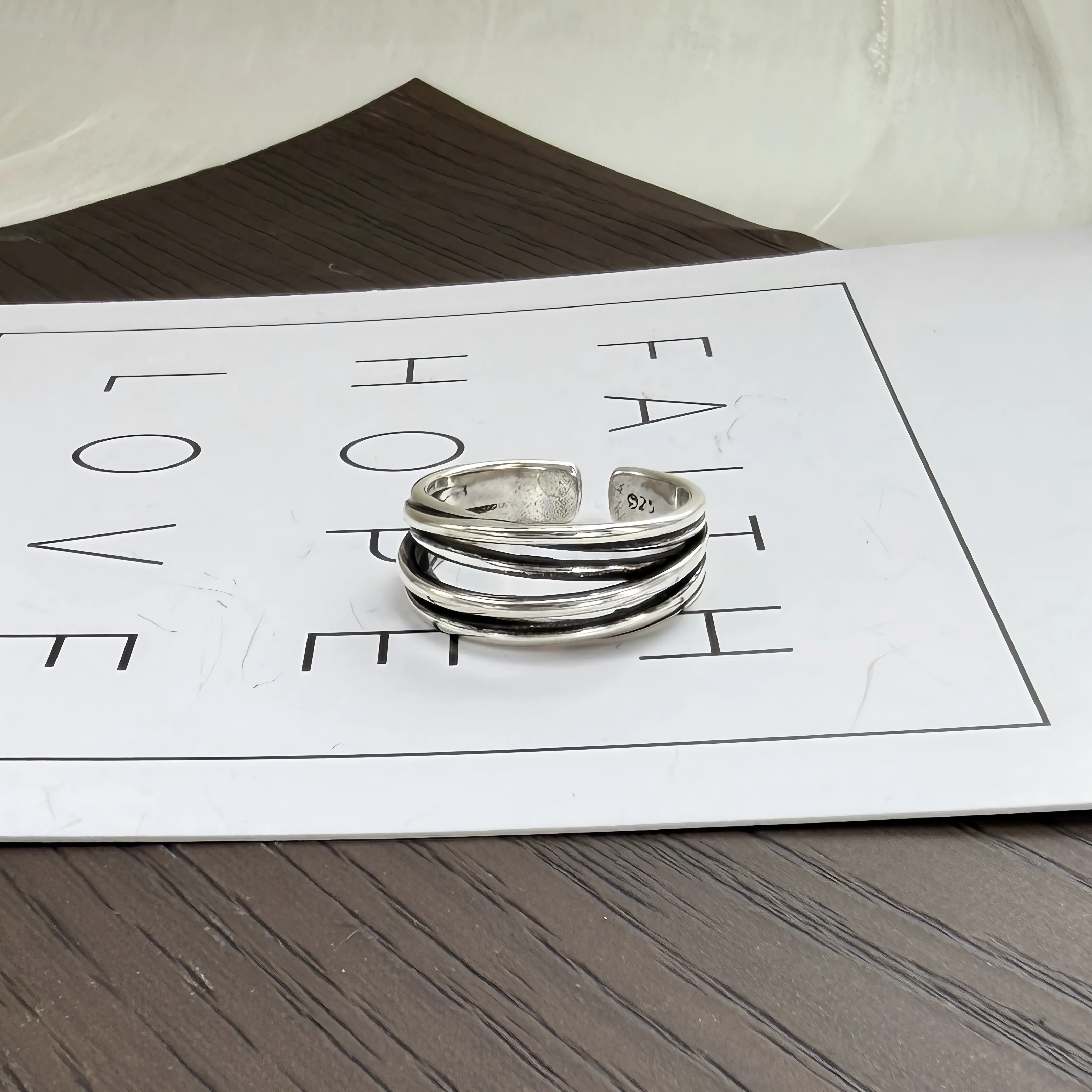 Women's 925 Sterling Silver Cross Wound Ring