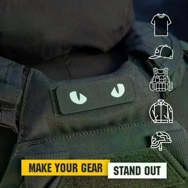 /HTF/Morale Embroidered Patches Cat Eyes Patches Tactical Motorcycle Biker Tags Hook And Loop Badge Emblem For Backpack