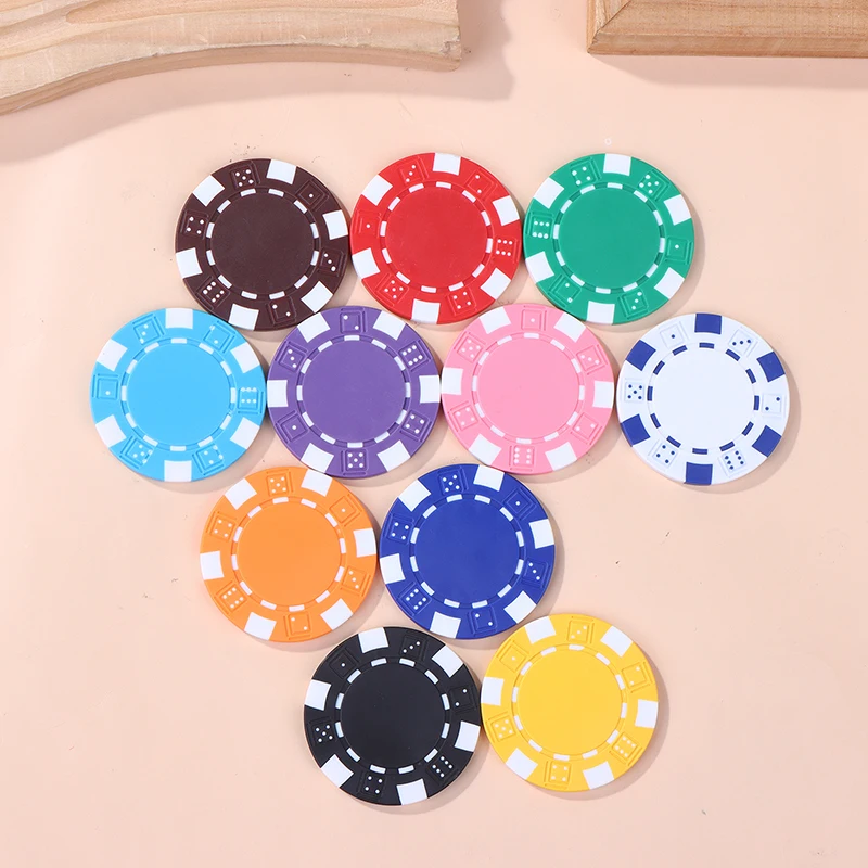10 Stück ABS-Kunststoff Poker Chips Casino Texas Hold'em Poker Metallmünzen 11,5 g Chips Poker Game Chip Set Zubehör