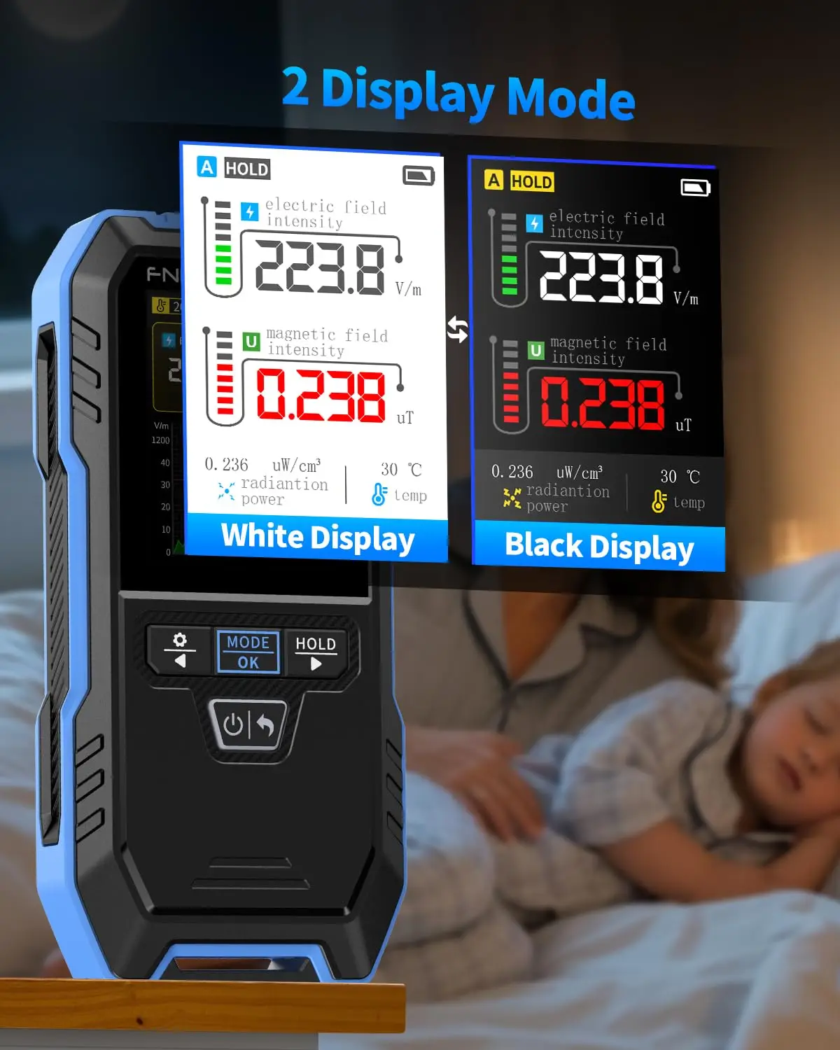 كاشف FNIRSI ERD-10 EMF، 4 في 1 مقياس إشعاع EMF مع وضع المنحنى، كاشف تردد الراديو للمجال الكهرومغناطيسي لقارئ EMF #5