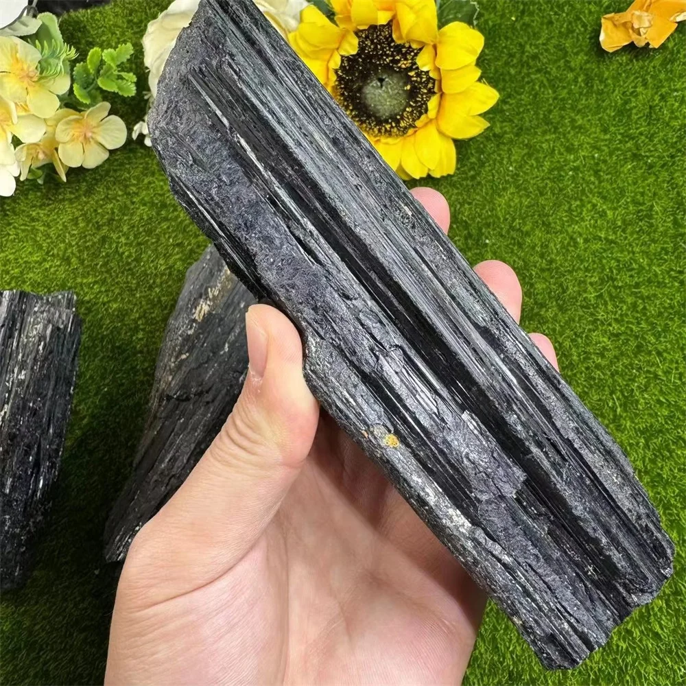 Natürlicher schwarzer Turmalin Kies roher Erz stein unregelmäßiger Turmalin Mineral Probe Heilung Kristall felsen Sammlung Geschenk