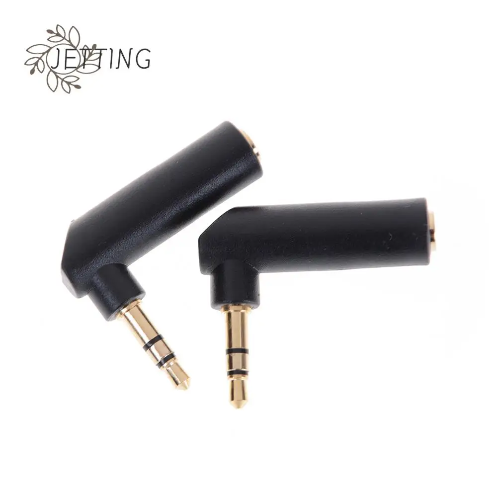 2pcs/lot Gold-plated Connector 3.5 Jack Right 90 Degree Angle Female To 3.5mm 3pole Male Audio Stereo Plug L Shape Adapter