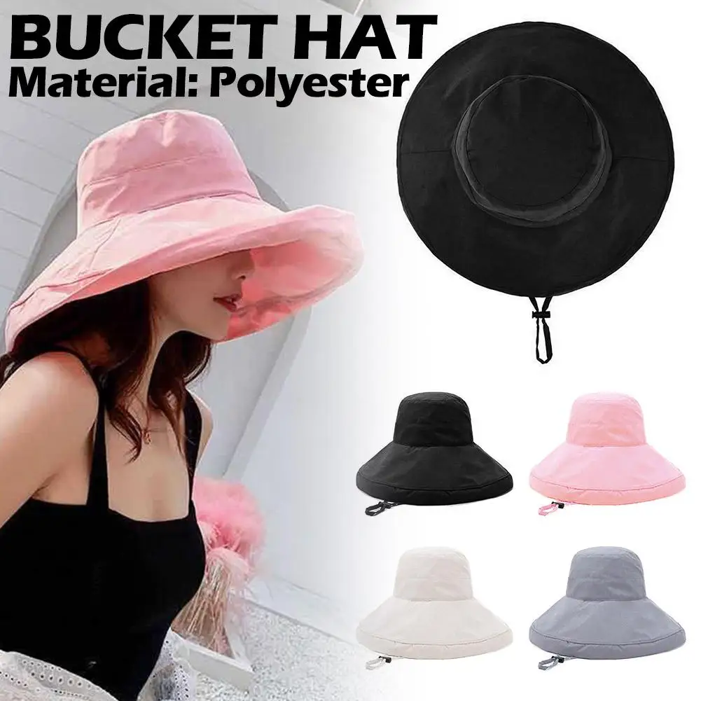 

Summer Thin Sun Protection Hats For Women Ladies Korean Big Brim Fisherman Hat Sunshade Hat Summer Black Gum Sunshade Hat Z4S0