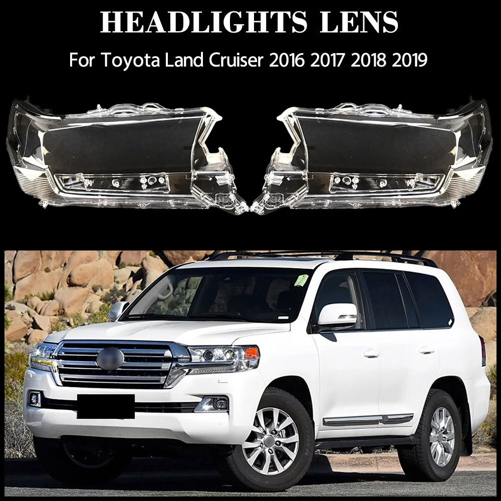 For Toyota Land Cruiser 2016 2017 2018 2019 Car Front Headlight Cover Lampshade Lampcover Head Lamp Light Covers Shell Lens