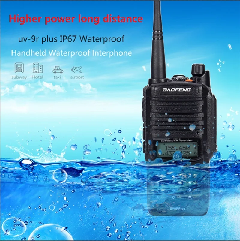 1/2pcs 고품질 방수 Baofeng UV-9R 플러스 10W 25km 햄 라디오 cb 라디오 comunicador baofeng uv 9r 플러스 рация