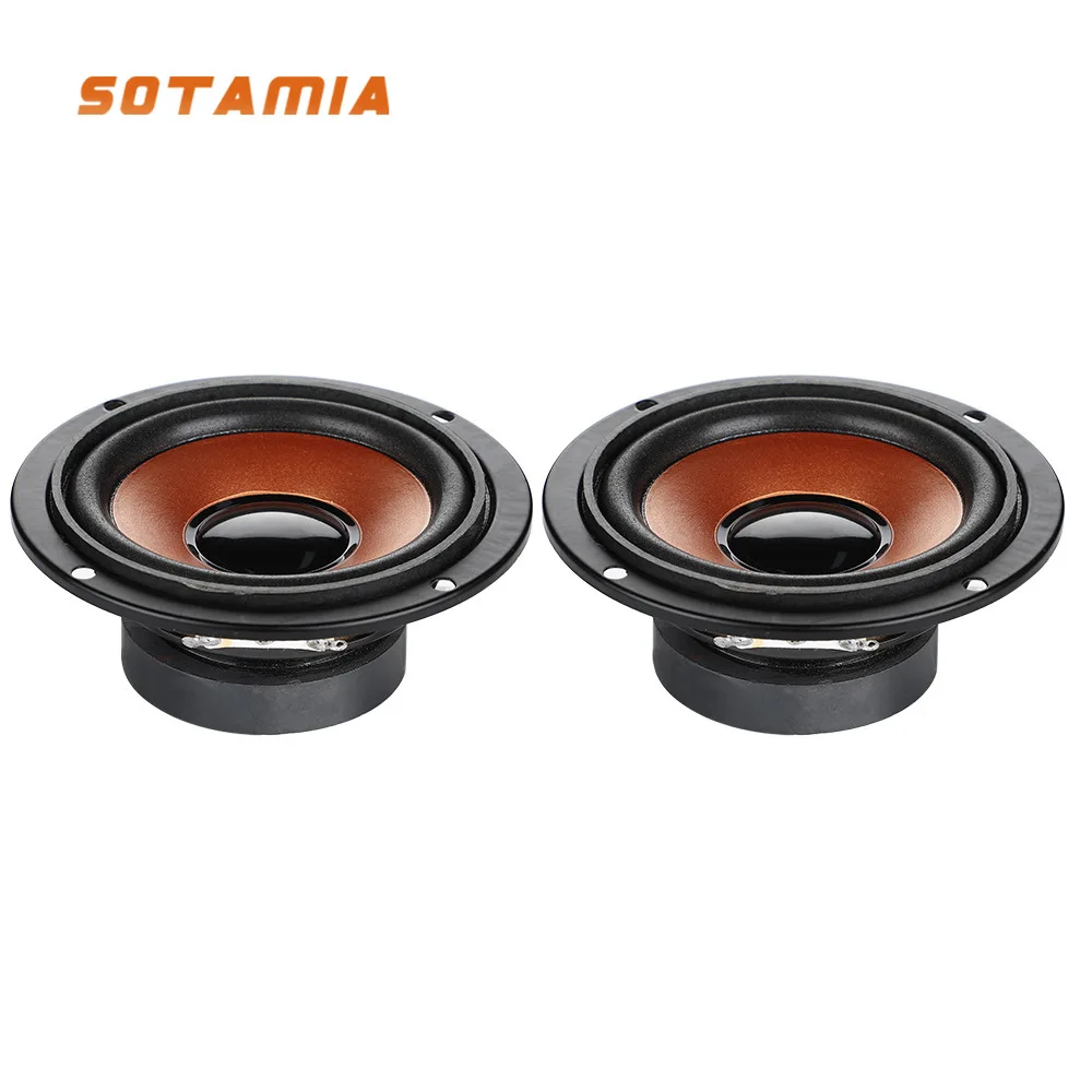 SOTAMIA 2Pcs 3 Inch Portable Full Range Sound Speakers 2 Ohm 5W Midrange Speaker Woofer Subwoofer Home Theater Loudspeaker