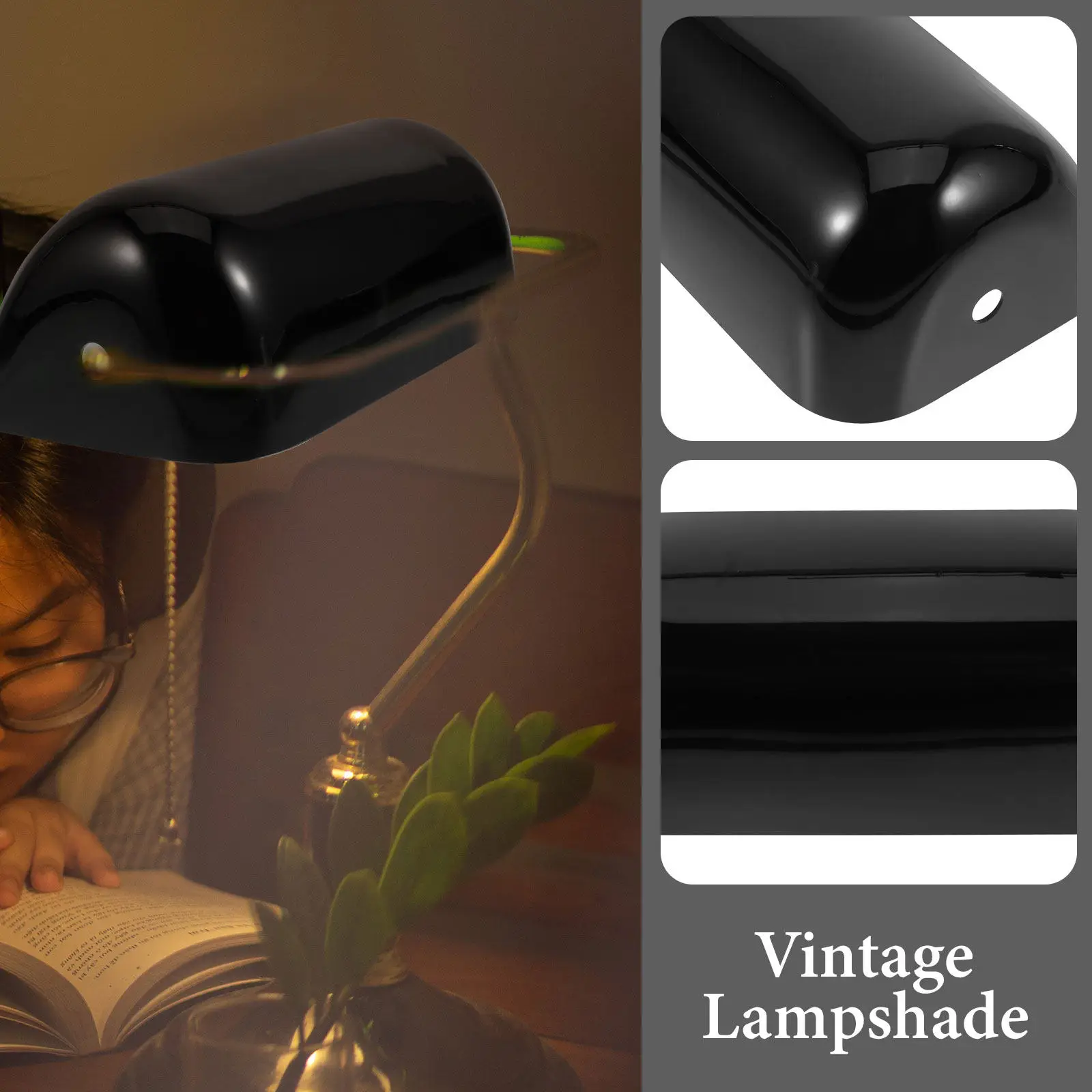 Glass Bankers Lampshade Vintage Replacement Cover Desk Lamp Shade Warm Atmosphere Retro Lamp Shade for Home Office Dorm