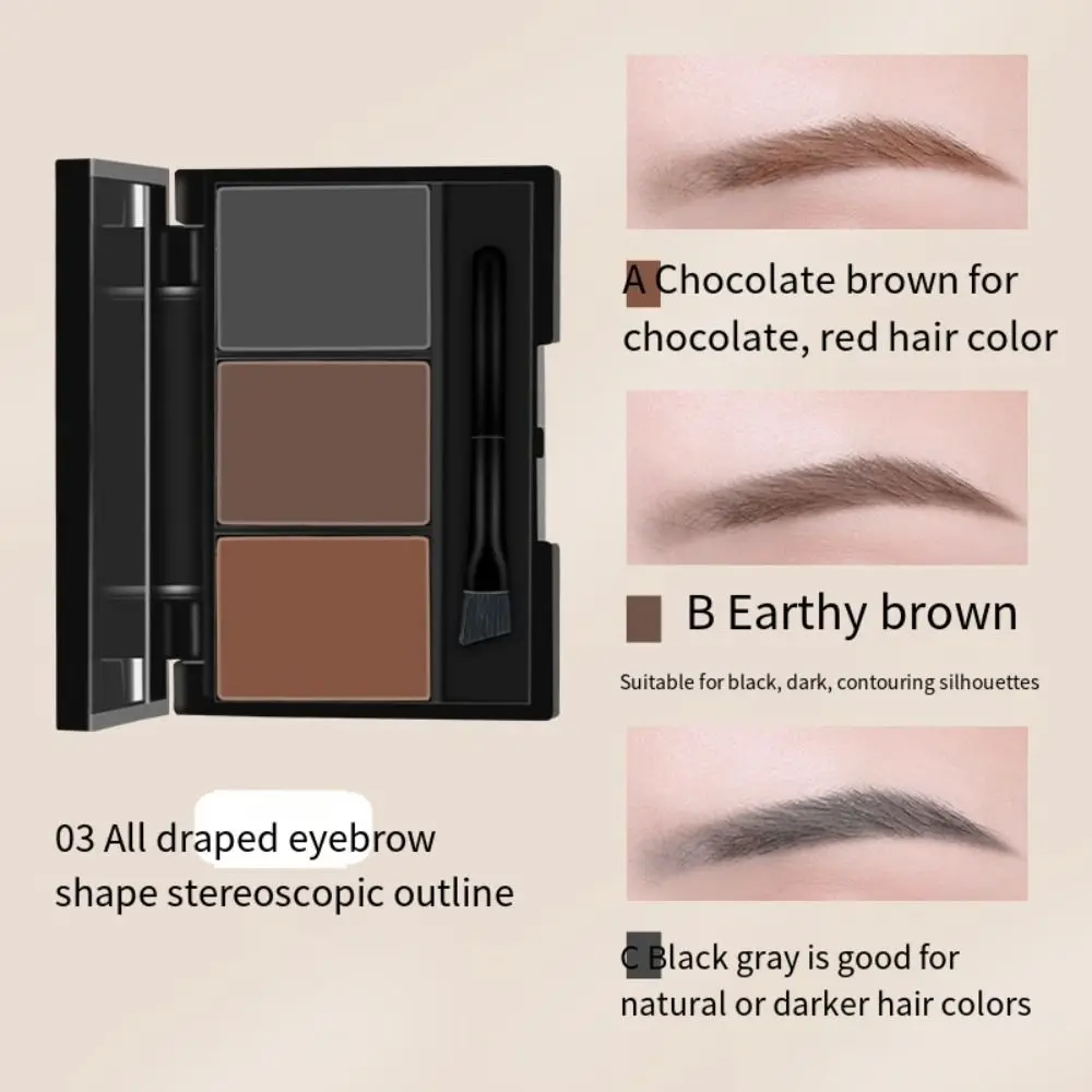EyebloggFiller-Palette de poudre teintée imperméable pour les yeux, 3 documents, contour naturel du visage, longue durée, femmes professionnelles