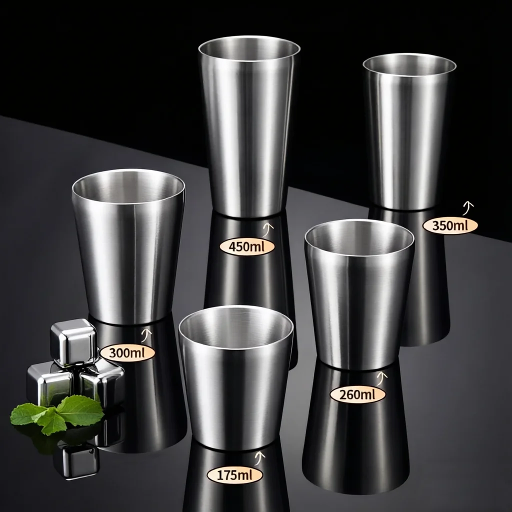 175/260/300/350/450ML Double Wall Stainless Steel Mug Anti-scald Coffee Milk Tea Cup Portable Travel Beer Mug Kitchen Drinkware