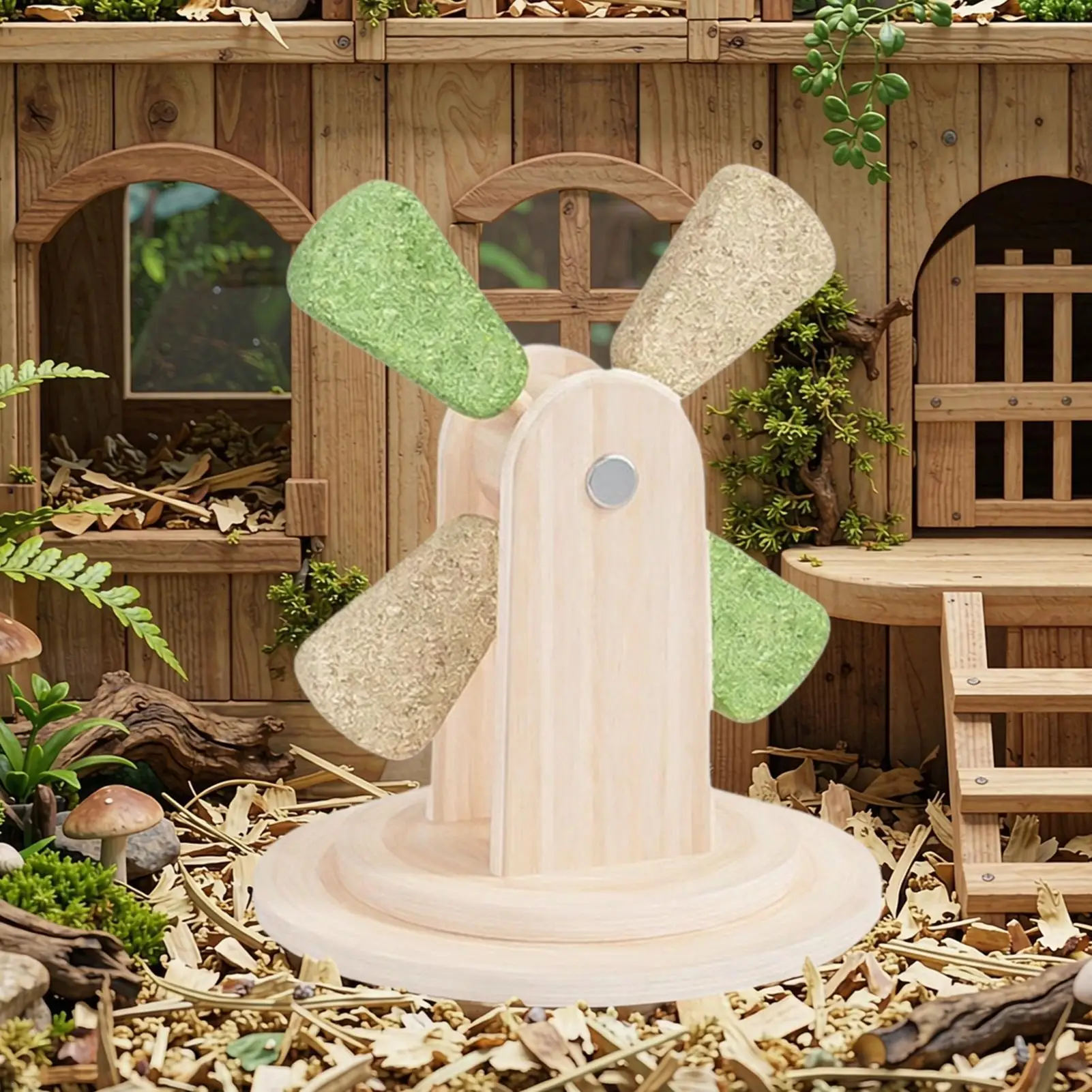 Hamster Chew Toys For Teeth Interactive Windmill Shape Pet Teeth Grinder Small Animal Chew Toys For Ferrets Squirrels