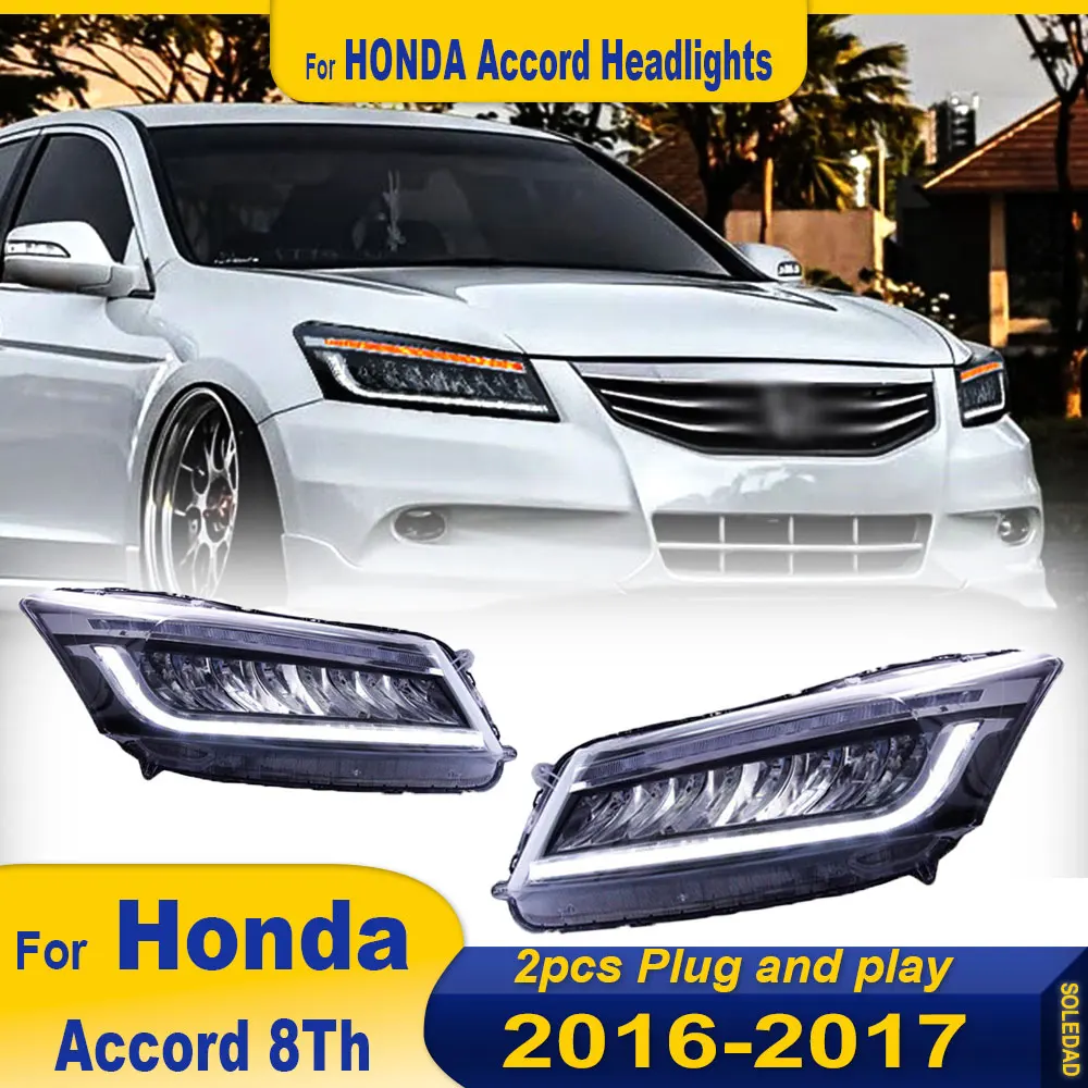 

Car Lights for Honda Accord 8th 2008 2009-2013 LED Headlight Assembly Upgrade High Configure Dynamic Signal Lamp Accessories 2pc