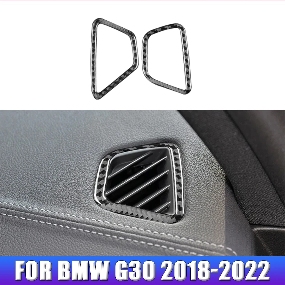 

For BMW 5 Series G30 2018-2022 Accessories Carbon Fiber Interior Car Instrument Panel Air Outlet Frame Trim Cover Decor Stickers