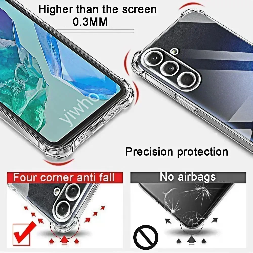 Luxury Clear Phone Case for Samsung Galaxy M55 5G M15 A55 A35 A25 A15 A05S Back Tpu Mobile Phone Cases Transparent Covers