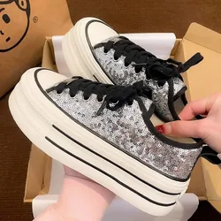 New Women Luxury Platform Shoes Designer Bling Fashion Casual Sneakers Zapatos  Mujeres Designer Vulcanize Shoes Mujeres