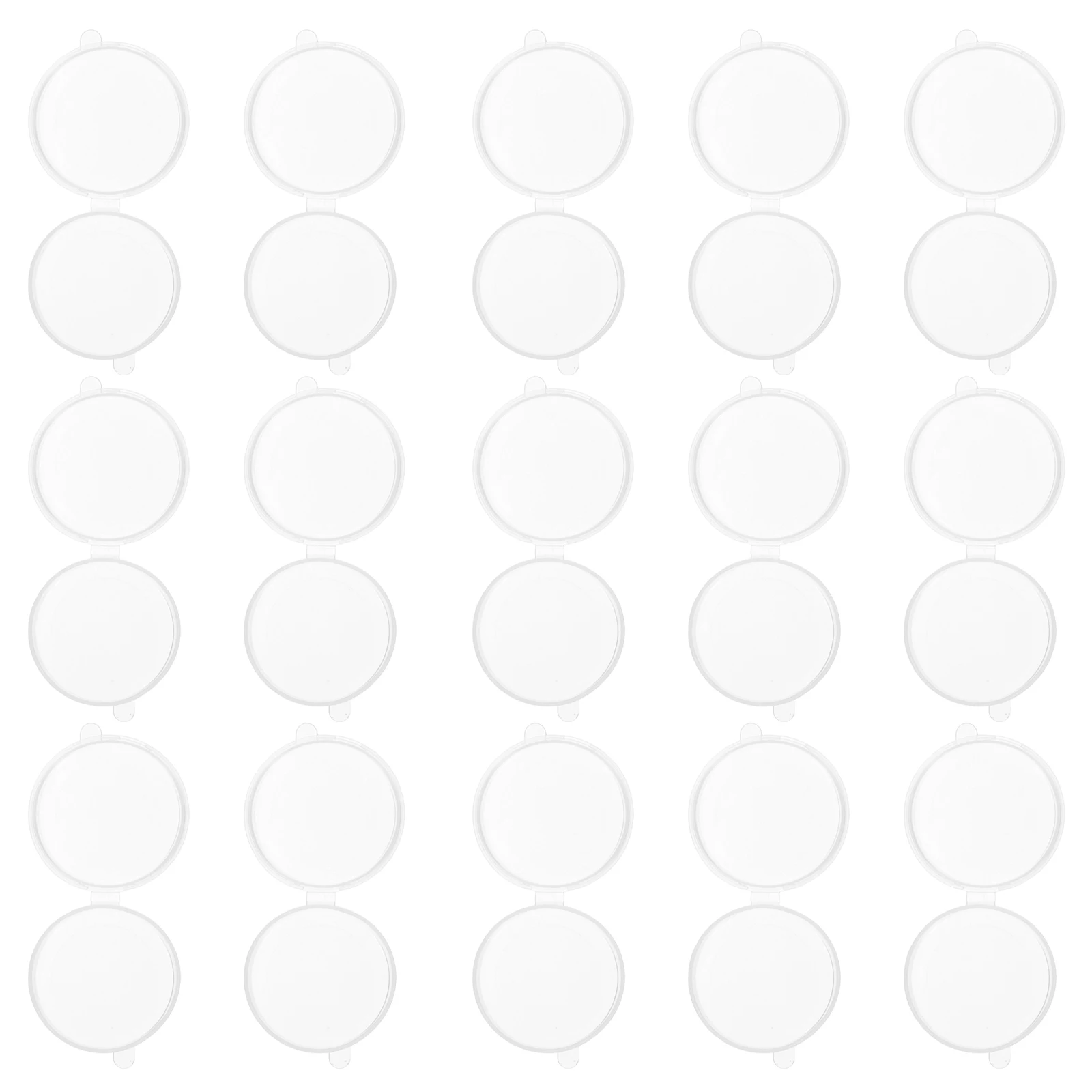 

20pcs Mini Plastic Storage Containers Clear Round Bead Organizer Boxes With Lids For Jewelry Beads Hardware Travel Portable