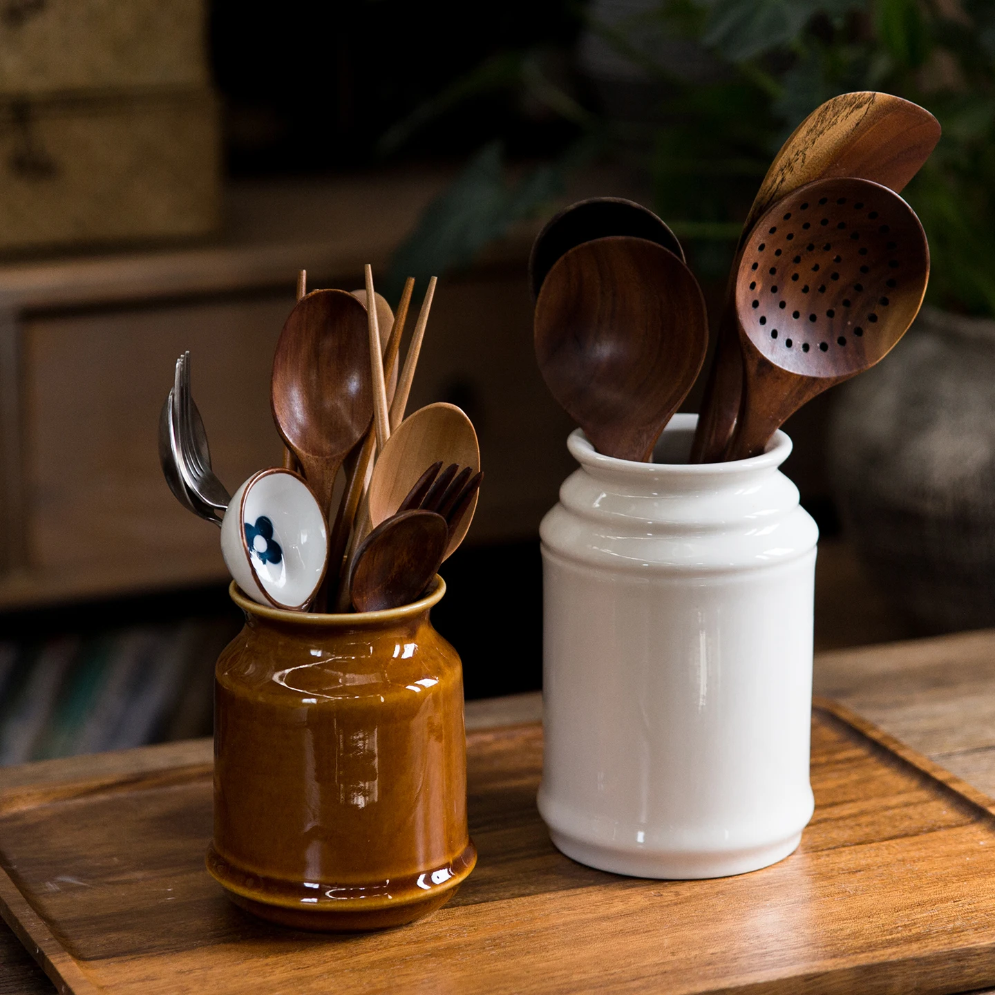 

Ретро-японский контейнер для хранения палочек для еды, кухонная банка для хранения, креативная ваза для цветов, декоративные украшения, столовые приборы