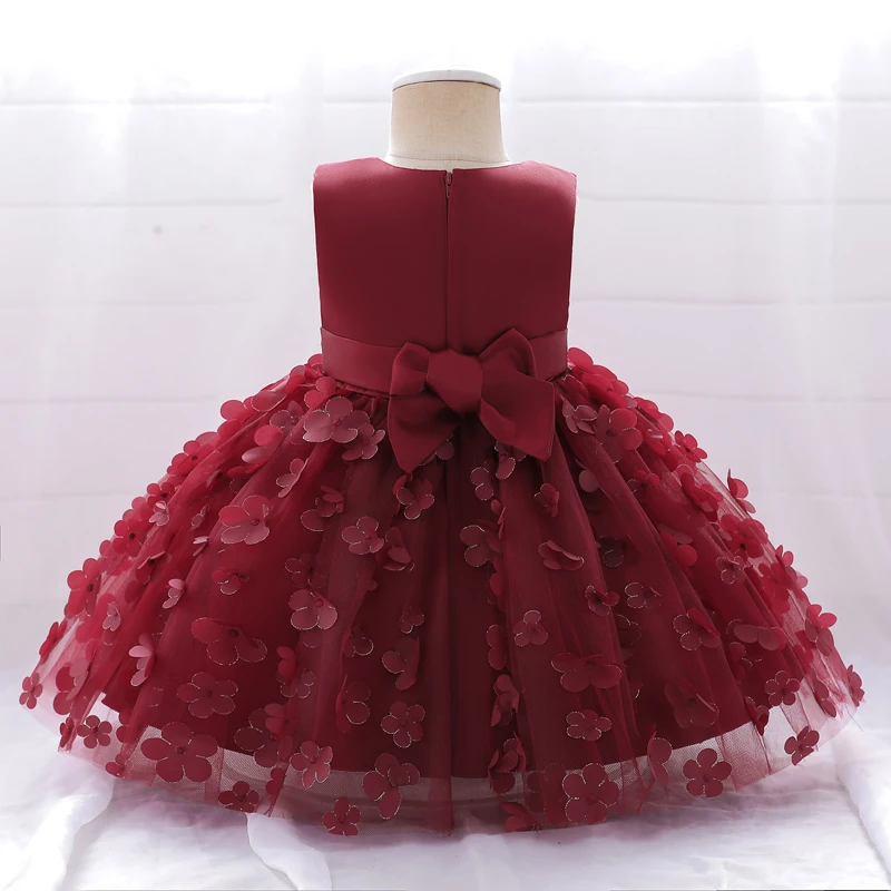 Summer First Birthday Dress For Baby Girl Clothes Flower Baptism Princess Dress Girls Dresses Sleeveless Party Costume 0-5Y