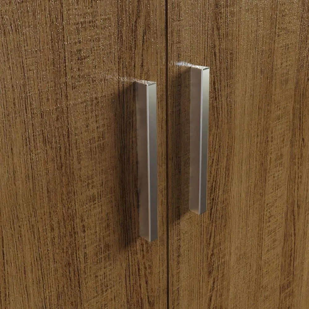 خزانة تخزين بنية ببابين مع أرفف واسعة، خزانة أدوات سعة 31 لترًا لتنظيم المدخل وغرفة النوم #6