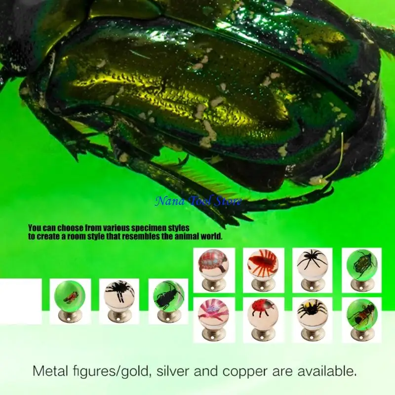 

31GJ Artistic Insect Crystal Balls Door Handle with Unique Design for Personality Home