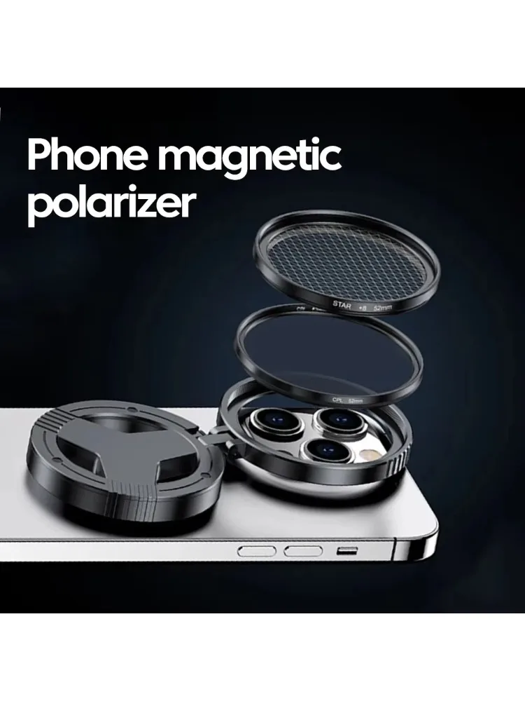 Magnetische houder universeel 52MM CPL filter circulaire telefooncamera lens polarisatiefilter lens voor Magsafe telefoon - afbeelding 2