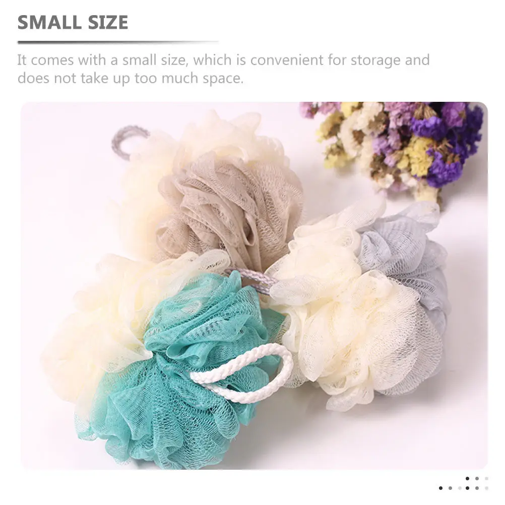 

Набор из 4 удобных мочалок-губок для душа, прочные скраберы для тела, портативные инструменты для мытья, отшелушивающие пузырьки для кожи, для домашнего использования