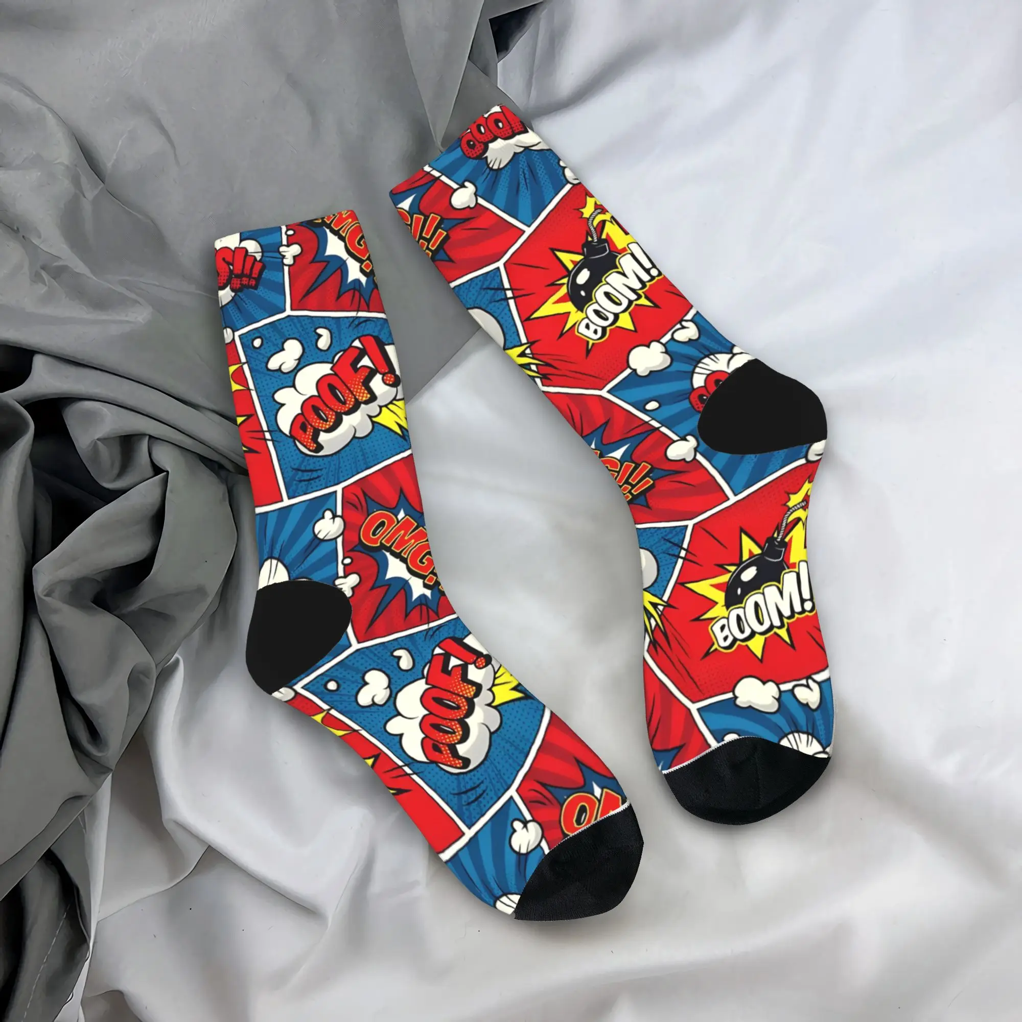 

Winter Warm Funny Graffiti Men's Women's Comic Colorful Pop Funny Socks Non-slip Crew Socks