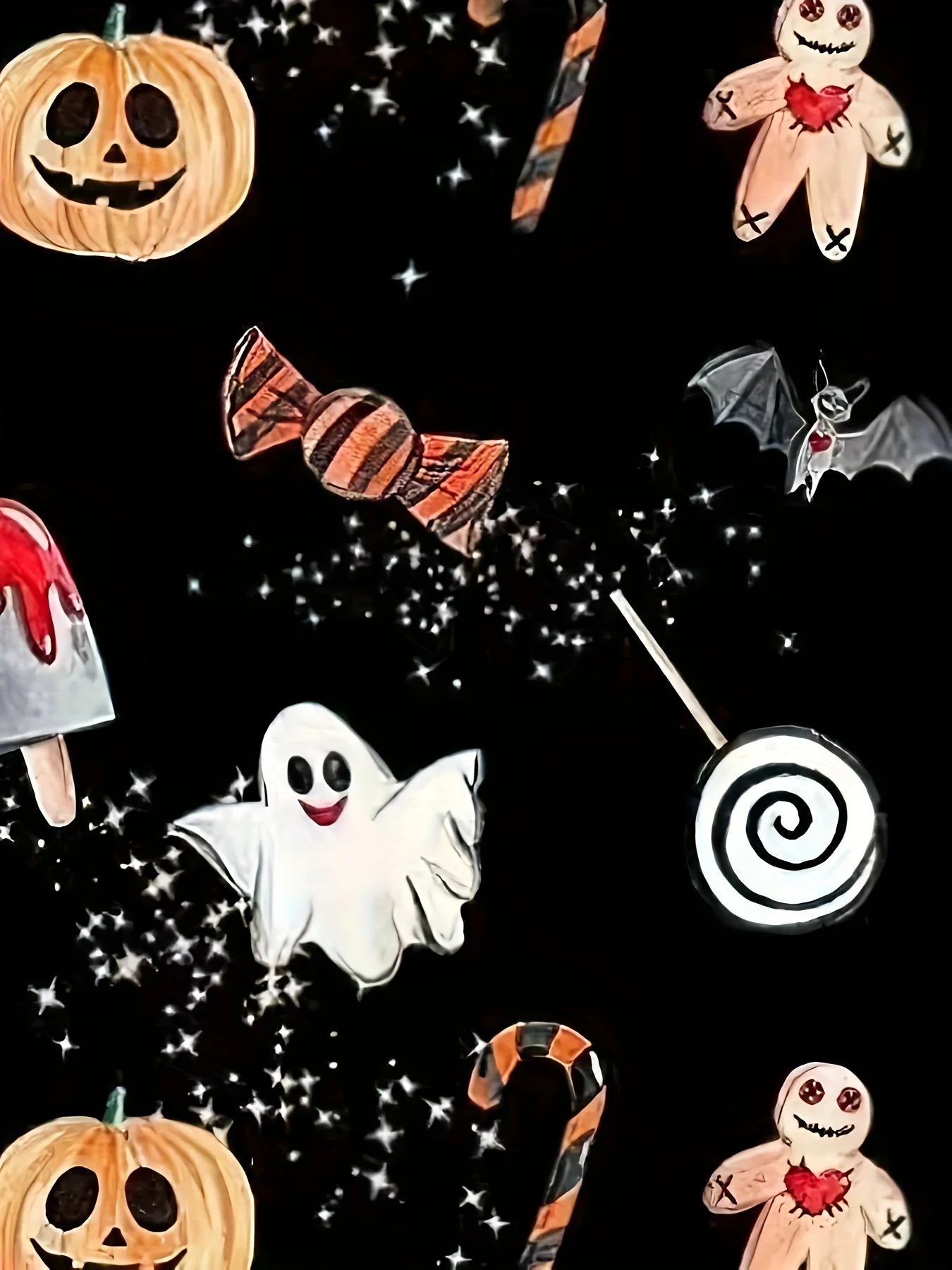 Damen-Scrub-Oberteil mit gruseligem Halloween-Design, Süßigkeiten-Geister-Kürbis-Print, V-Ausschnitt, kurze Ärmel, Taschen, Krankenschwesteruniform für medizinisches Personal – Detail 5