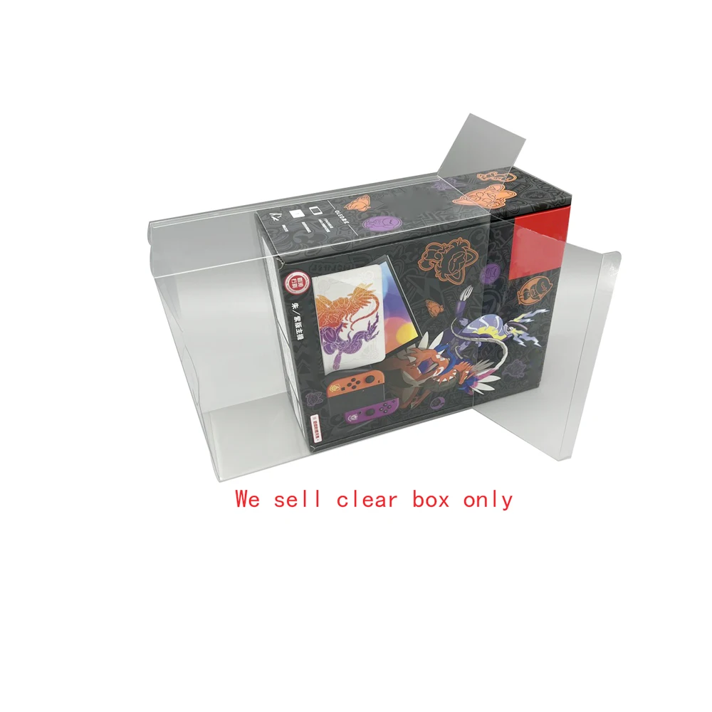 Transparent PET  plastic cover  For  SWITCH NS OLED red purple   limited  game   colorful box storage display  box