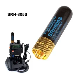 Antenne de bande de touristes à gain élevé UHF + VHF SRH805S SMA femelle pour TK3knit 2107 pour Baofeng UV-5R 888S UV-82 Walperforated Talkie Radio